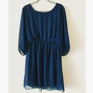 2/$15 Black and blue patterned Dress